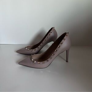 Valentino Garavani Mauve Pointed-Toe Rockstud Pumps